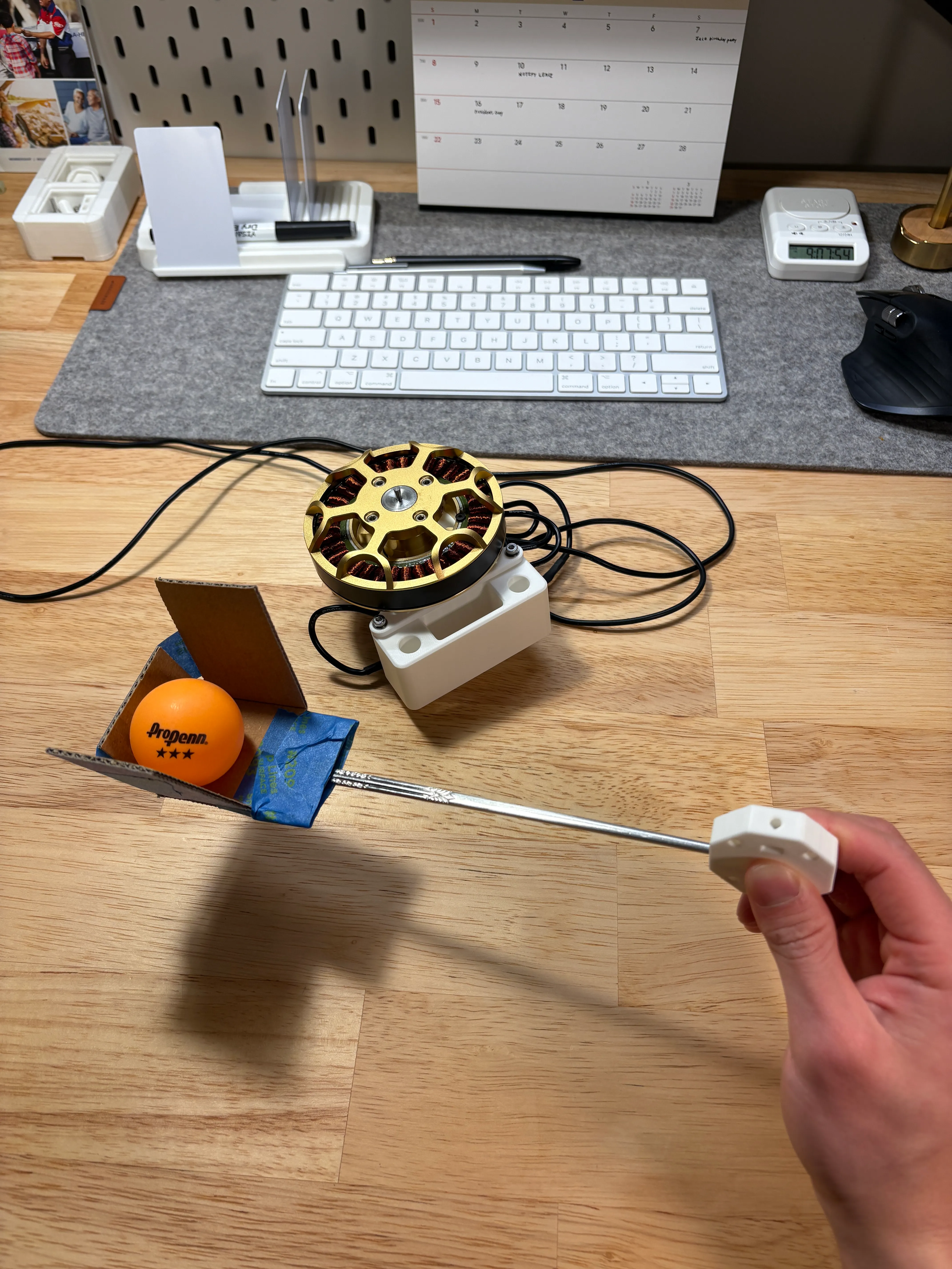 Proof of concept using cardboard and metal chopstick