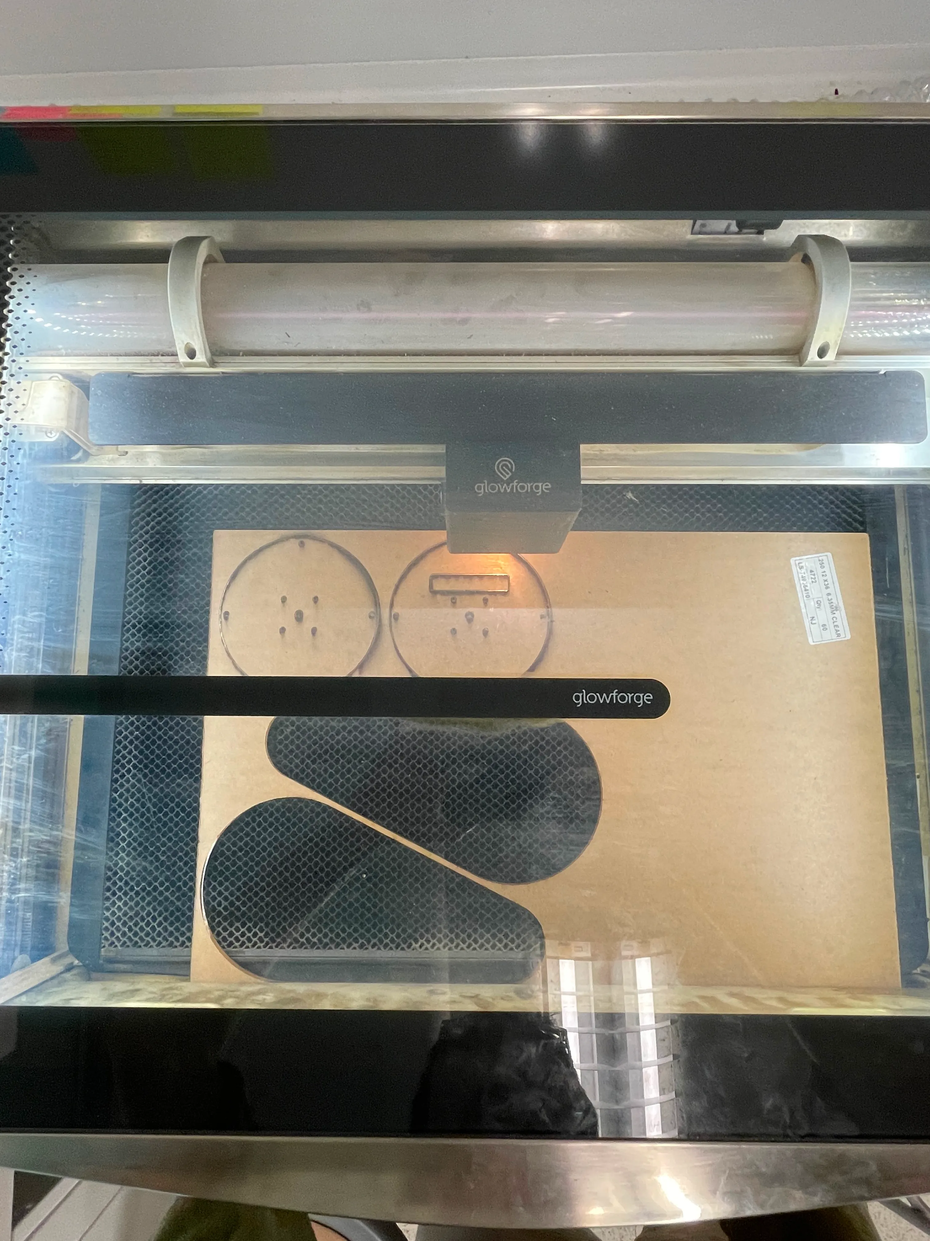 Acrylic plates cut using a Glowforge Pro