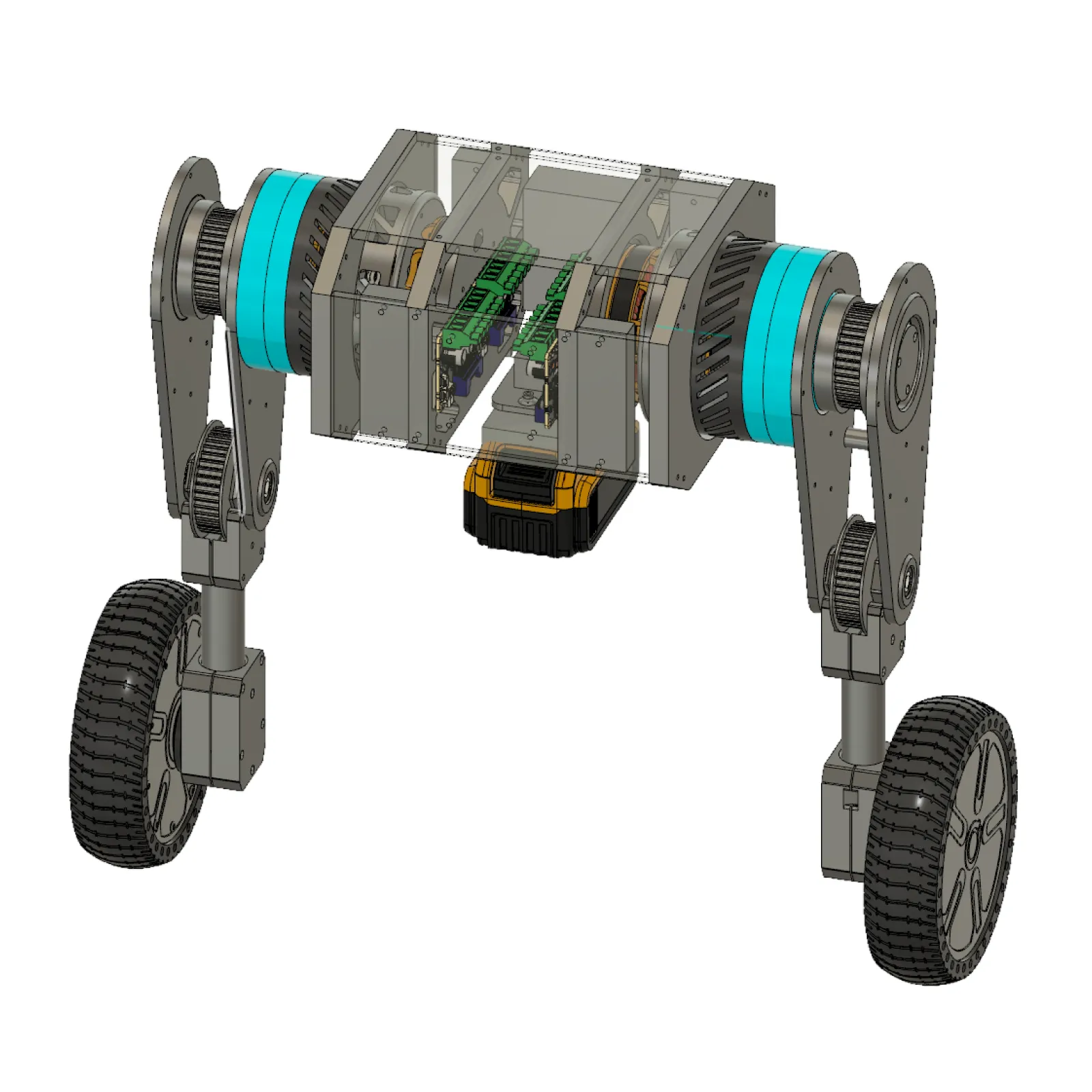Full CAD assembly of the wheeled bipedal robot