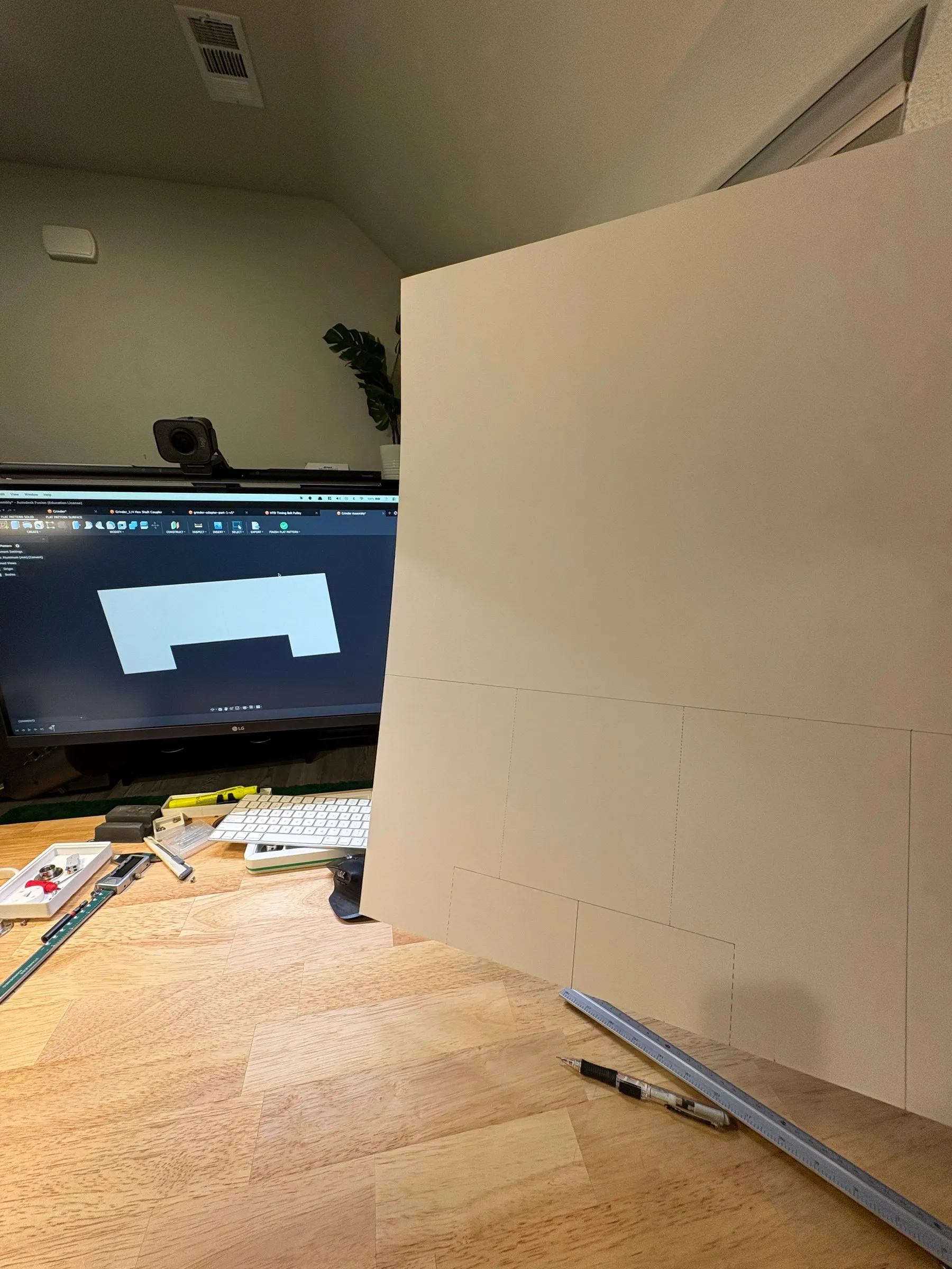 Posterboard mockup for testing proportions